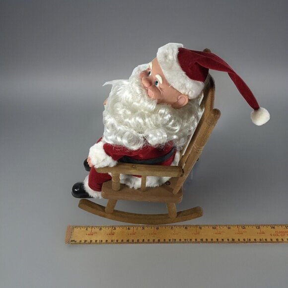 Vintage Santa Claus Xmas Rocking Chair Gemmy Musical Sings Jingle Bells FLAW - Picture 6 of 13